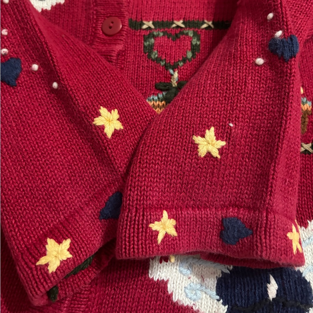 Vintage Quacker Factory Angel Christmas Cardigan | Size L Holiday - Picture 6 of 14